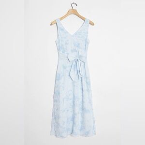 Cloth & Stone Blue Tie-Dye Linen Midi Dress | Anthropologie | Size S
